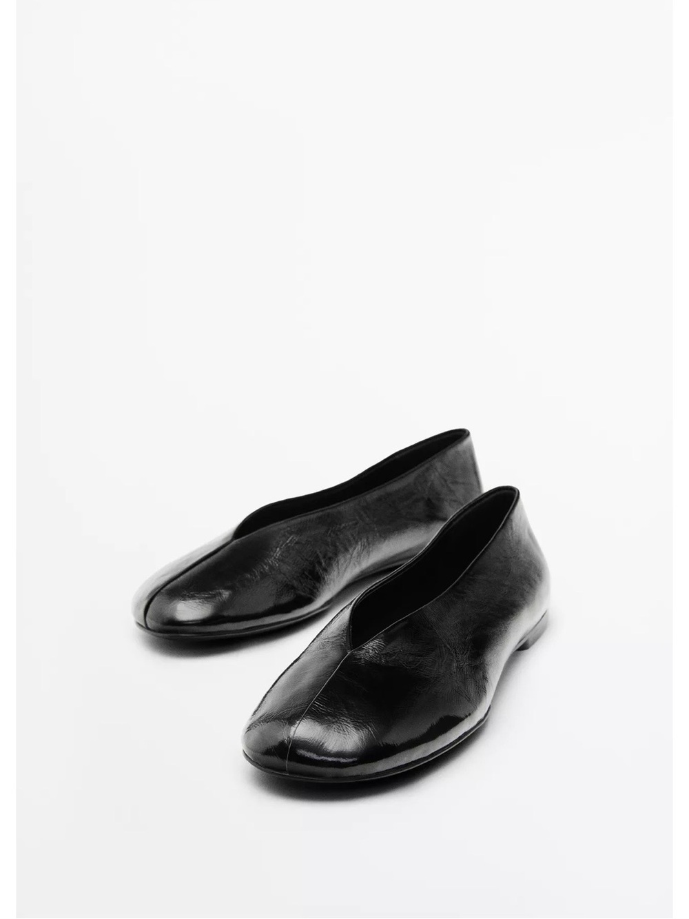 Massimo Dutti Shiny Leather Ballet Flats